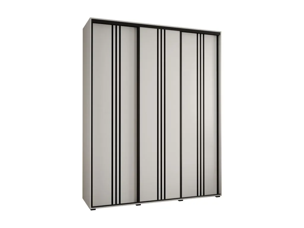 ARMARIO Hogarmini 6 DE PUERTAS CORREDERAS 235.2/190/45 3 puertas (Blanco/Blanco/Negro) 47993goql