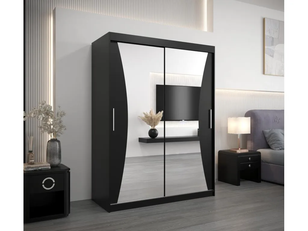 ARMARIO Andreuworldcasa DE PUERTAS CORREDERAS 200/150/62 2 puertas (negro/negro)