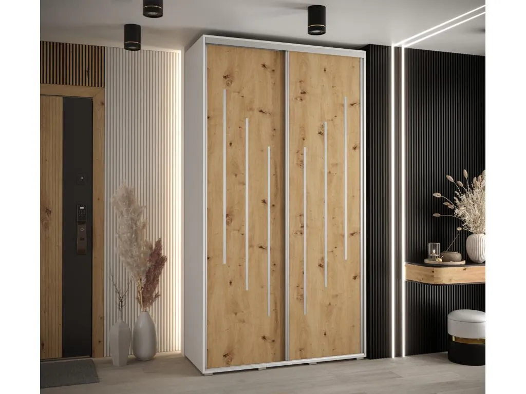 ARMARIO Luxmbls 8 DE PUERTAS CORREDERAS 235.2/140/45 2 puertas (Blanco/Artisan/Plata) ZFMD86204
